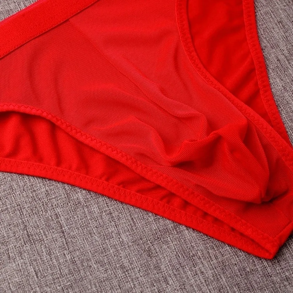 Lingerie Mesh Triangle Panties Transparent Low Waist Men Thin Briefs Comfortable Thin Soft Underwear for Men Men Male