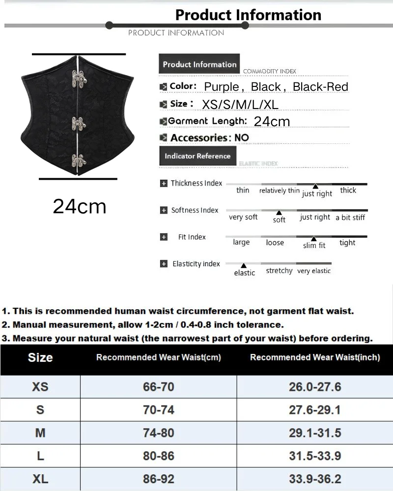 Damen Gothic Spitzen-Unterbrustkorsett, Taillenformer mit Vorderverschluss, Rücken-Schnürung, verstärkt, Vintage, Halloween-Party, Clubwear – Detail 1