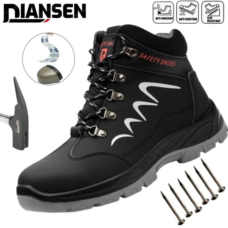 أحذية أمان رجالي خفيفة مع مقدمة فولاذية مقاومة للثقب ومضادة للتحطيم للرجال في الهواء الطلق أحذية رياضية صناعية أحذية عمل البناء