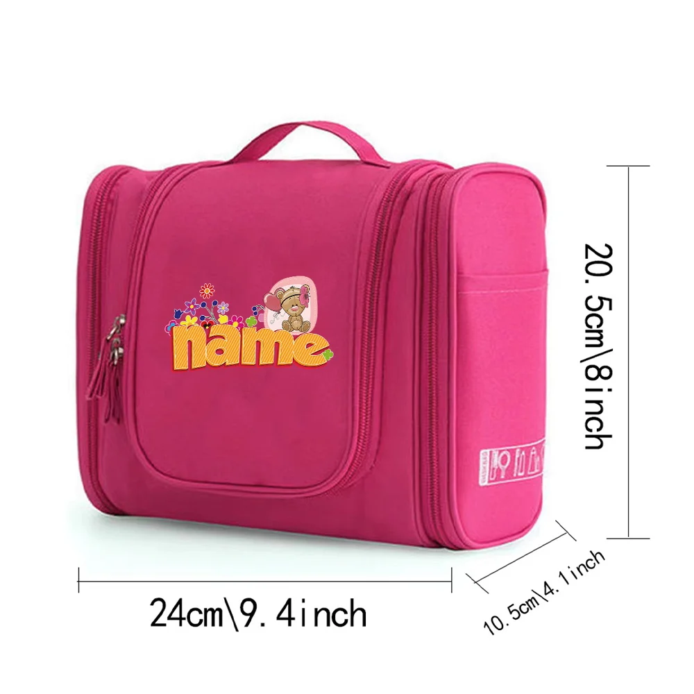 Sac à cosmétiques personnalisé avec nom, petits sacs à cosmétiques portables, sac à main de toilette, portefeuille d'argent, pochette de rangement pour rouge à lèvres