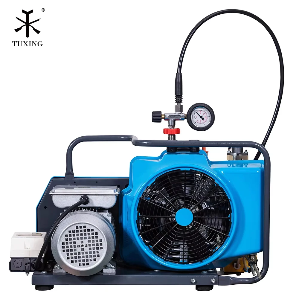 TUXING 300Bar 4500psi PCP Air Compressor Three-stage High Pressure Compressor for Diving Scuba Snorkeling Fire Fighting 100L/min