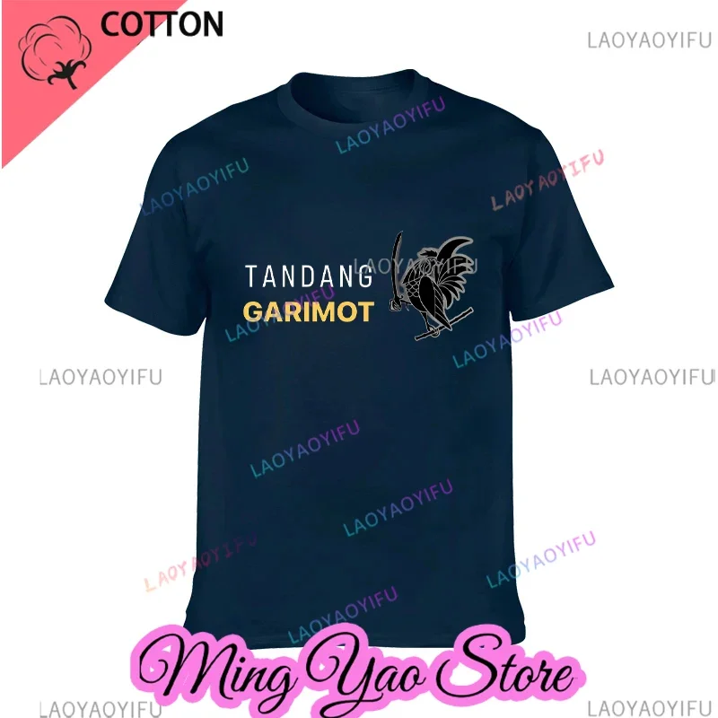 TANDANG GARIMOT Kung Fu Chicken Printed Cotton T-shirt Summer Men's Street Gift Birthday Gift Harajuku Top