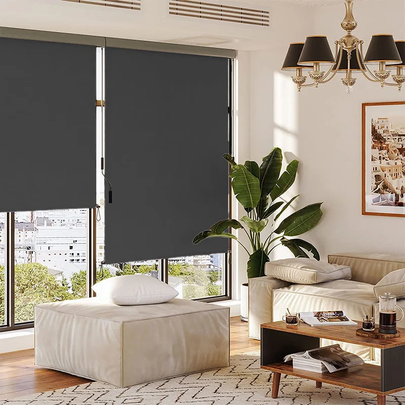 High-blocking hand-cranked roller blinds are durable, sun-proof and heat-insulating, suitable for factories, offices and homes