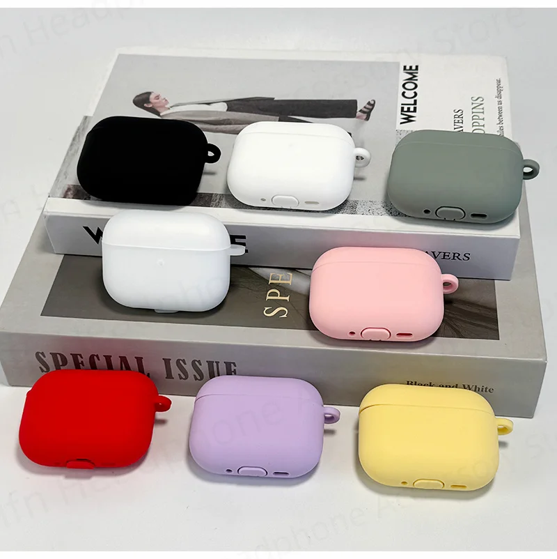 حافظة من السيليكون لأجهزة Apple AirPods Pro 3 Pro3 حافظة سماعة أذن لاسلكية 2025 جديدة للنساء ملحقات سماعات AirPods Pro 3