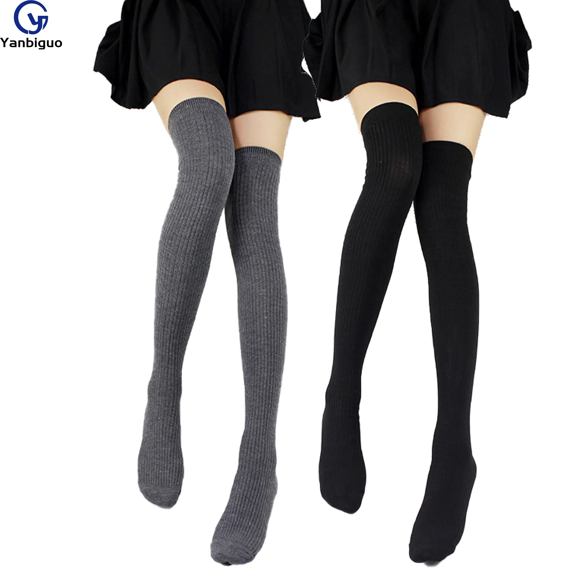 2 Pairs Women Over Thigh High Socks Extra Long Cotton Knit Warm Thick Tall Long Boot Stockings Leg Warmers