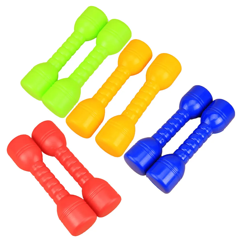 8Pcs Kids Dumbbell Bright Plastic Safe Lightweight Fitness Weights for Toddlers Home Gym Exercise Children Strength Coordination