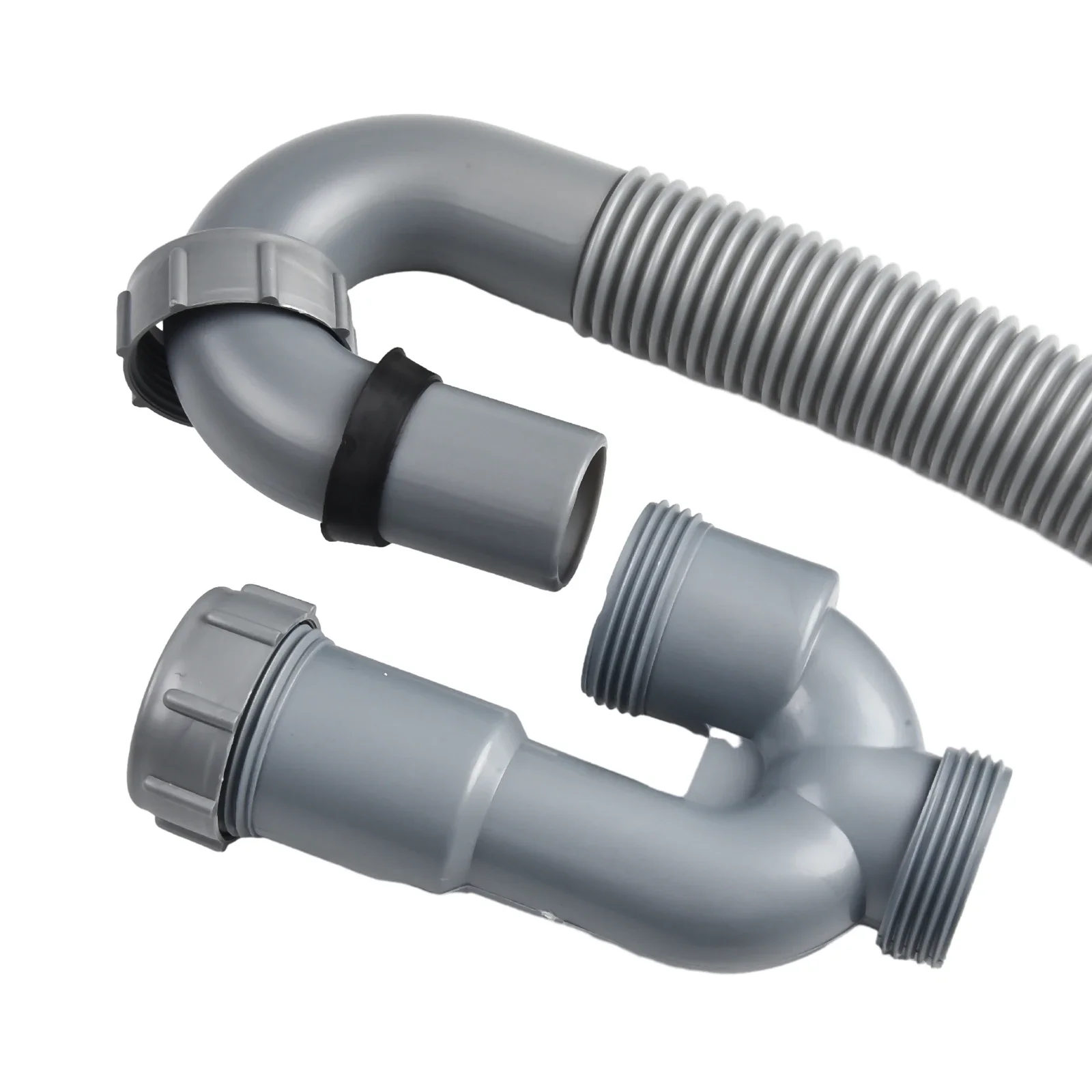 Flexible Ushaped Drain Pipe For Washbasin Sink Restores Original State Large Flow Water Discharge Easy Installation Gray