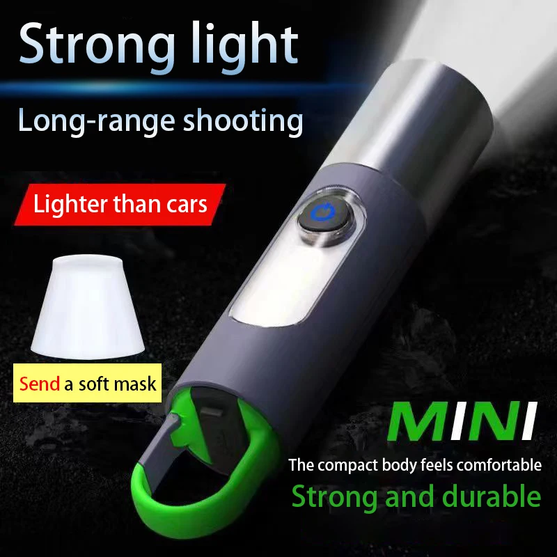 Strong Light Flashlight Outdoor Convenient Multi-functional Long-range Lighting Flashlight White Laser Working Side Light