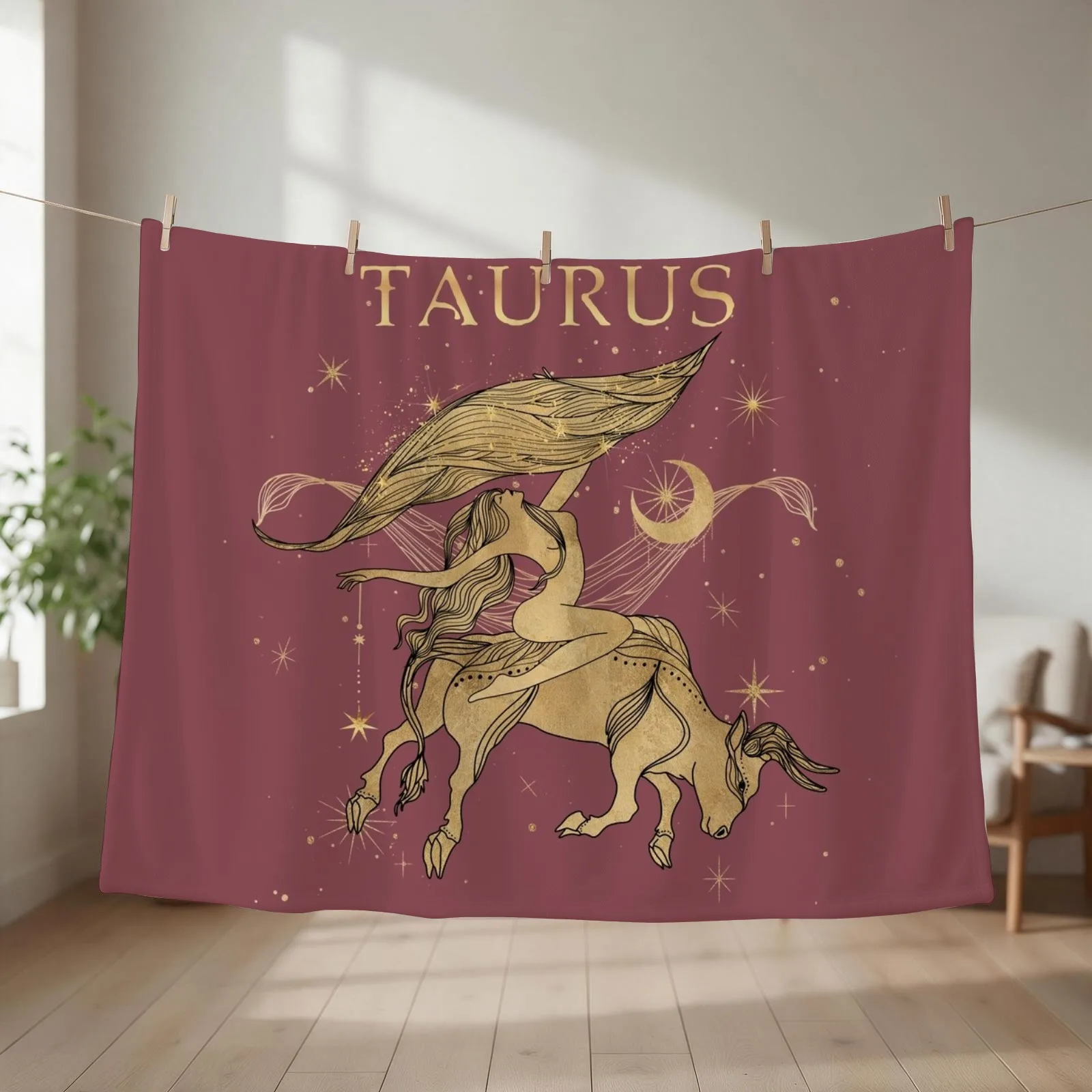 Taurus zodiac woman Throw Blanket couch cozy soft plush fuzzy picnic outdoor blanket