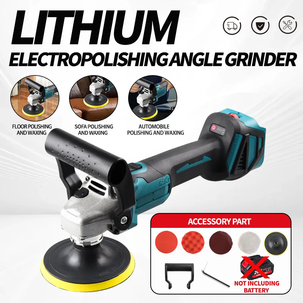Car Polisher Cordless Buffer Polisher 6 Gear Speed 18V Battery Powered Brushless Cordless Grinding Polishing Machine for BL1820