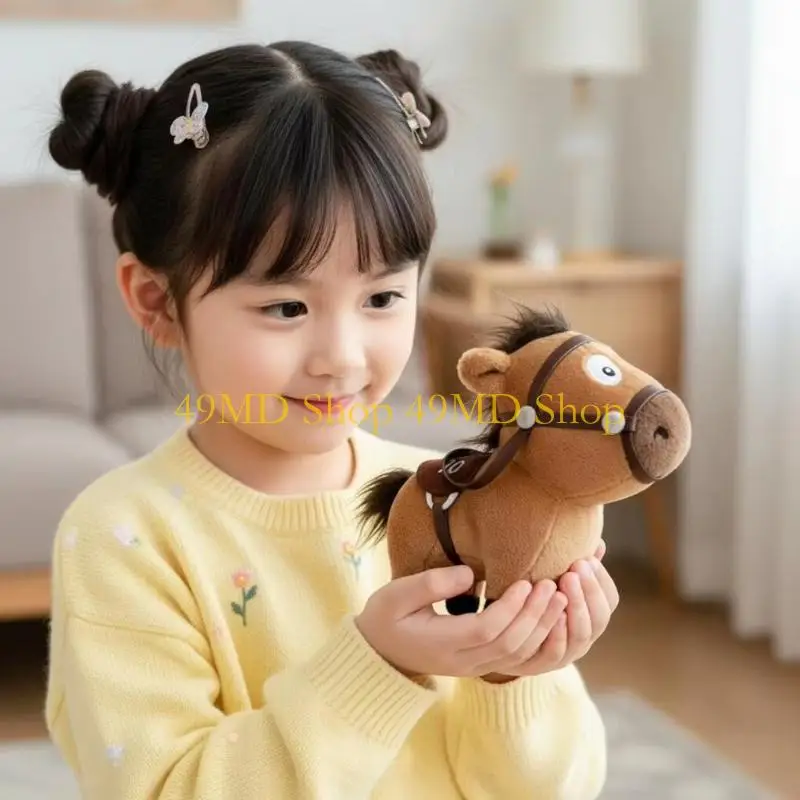 49MD Cartoon Bag Charm Stuffed Animal Keychain Plush Horse Keychain Women Animal Keychain for Backpack,Handbags Purse