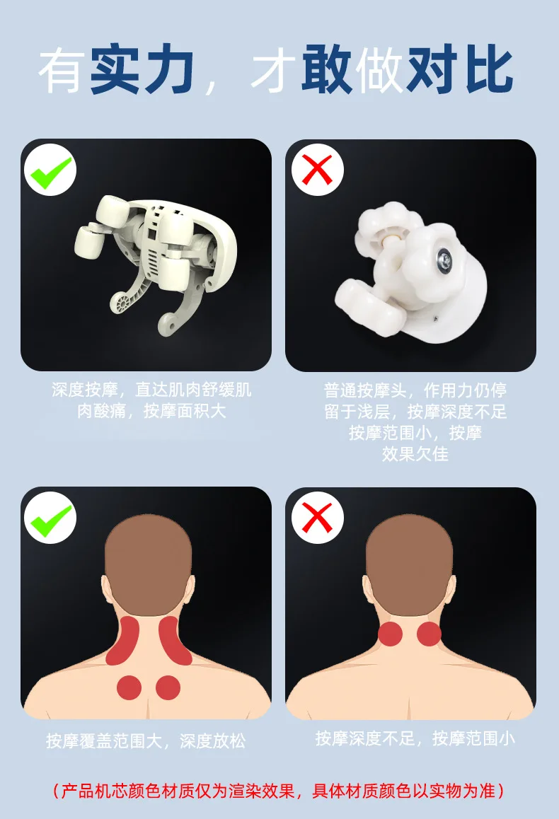 Cat claw trapezius massager electric red hot compress household portable massager kneading shoulder and neck massager.