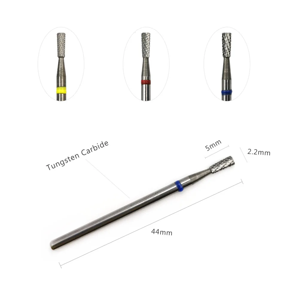 HYTOOS umgekehrte konische Bits (R-Schnitt) 3/32 Hartmetall-Nagelbohrer für Maniküre, Nagelhaut, sauberes Nail-Art-Ausrüstungszubehör