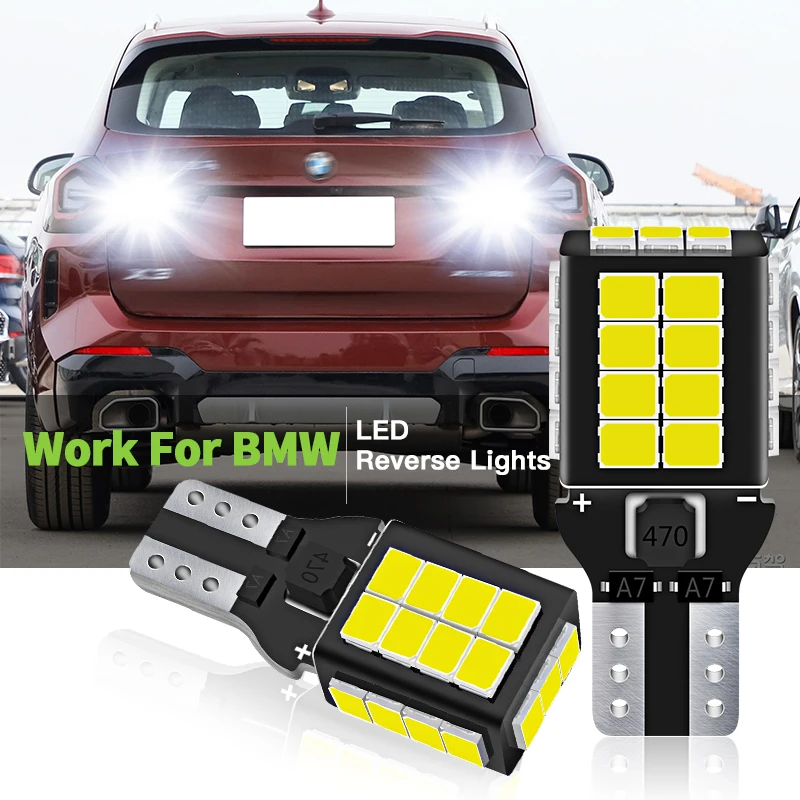 Feux de recul LED, Canbus, W16W T15 921, pour BMW F12 F13 F06 E65 E66 E67 F01 F02 F03 F04 X3 E83 X3 F25 X5 E70 Z4 E89, 2 pièces