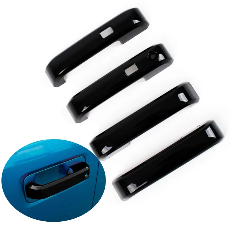 Carbon Fiber Glossy Black Car Door Handle Sticker For Ford F150 F-150 2015 2016 2017 2018 2019 2020 Styling Accessories