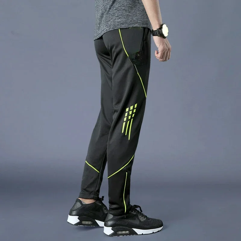 Stretchy Slim Fit Jogging Pants With Zipper Pockets Men Women Outdoor Running Football Training Gym Fitness Leggings