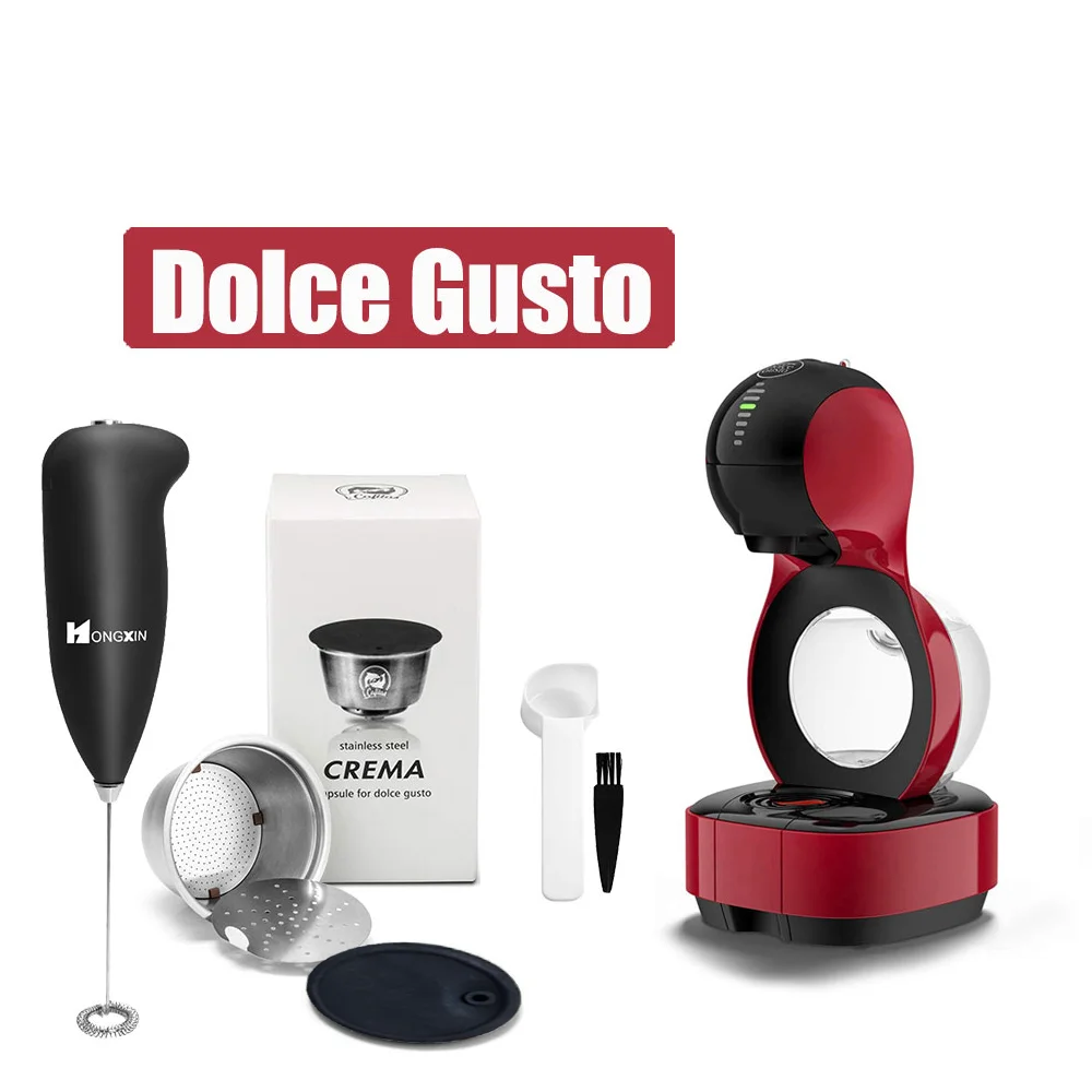 iCafilas Stainless Steel Rusable Capsule Coffee Filters Dolce Gusto LUMIO or Nescafe With Dolci Gusto Capsule