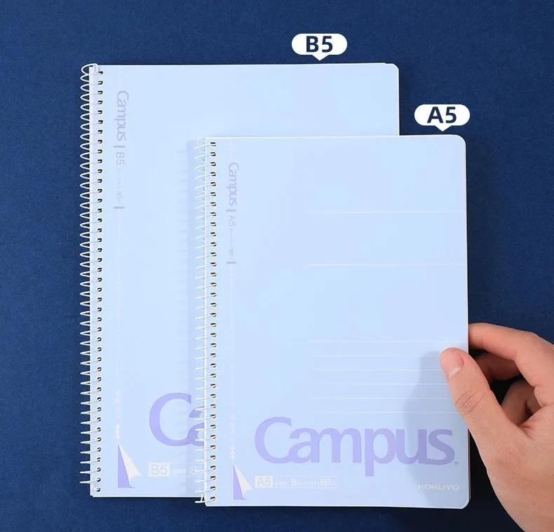 Japan KOKUYO Spulen-Notizbuch, 80 Seiten, Campus, horizontale Linie, Spiral-Notizbuch, A5/B5, Innenseiten, zerreißbar, Schulbürobedarf – Detail 8