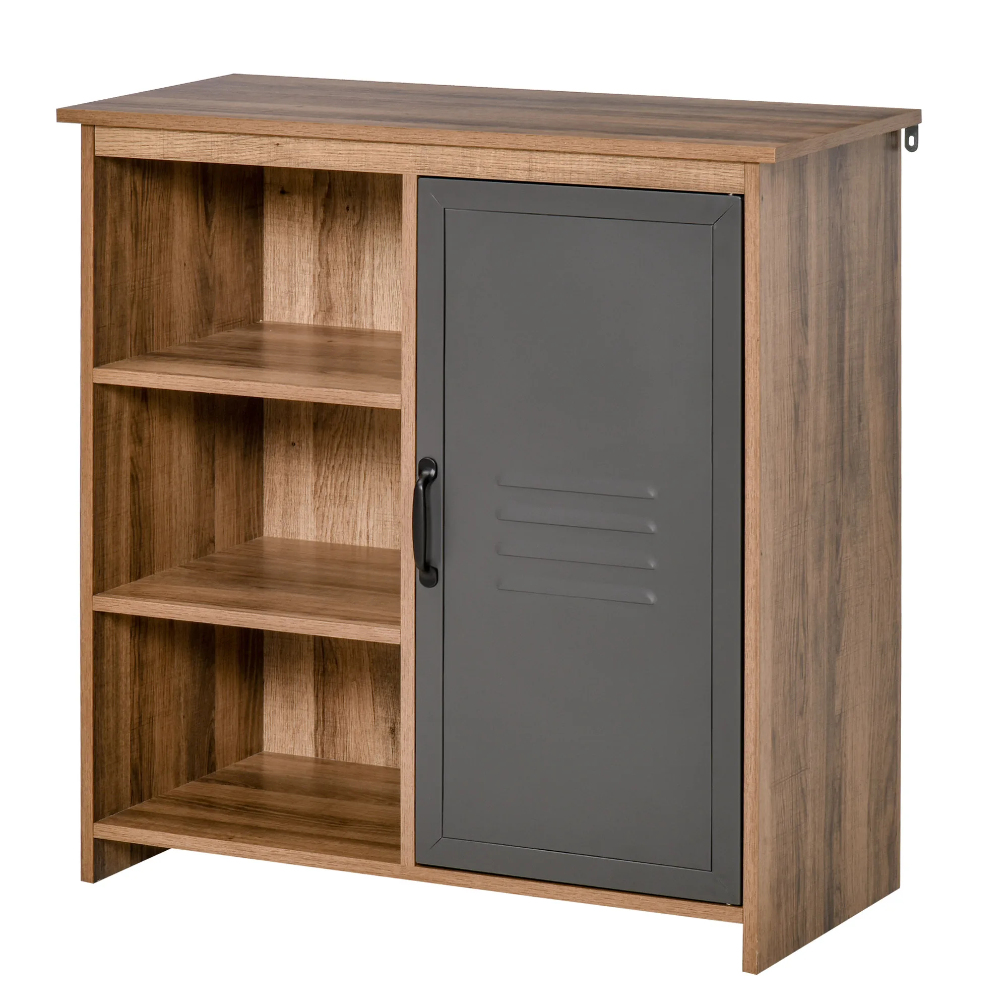 Homcom Verstelbare Plank Metalen Deur Met 3 Open Planken