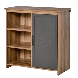 Homcom Verstelbare Plank Metalen Deur Met 3 Open Planken