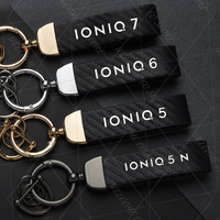 2025 For Hyundai IONIQ 5 6 7 5N LOGO XRT Electric Vehicle EV Woman Men Carbon Leather Keyring Car Keychain Key Chain Accessories