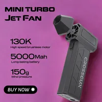 CROSSGUN High Wind Power Blower 130000 RPM TurboFan Brushless Motor Violent Fan Leaf Blower 5000mAh Battery for Outdoor Camping
