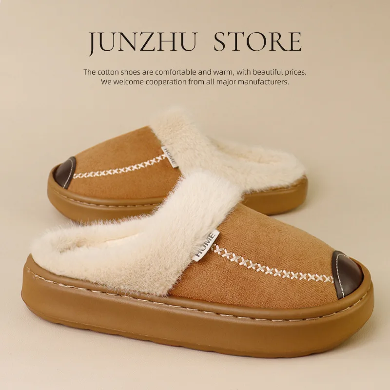 

Fashion Women Slippers Winter Soft Thick Soled Indoor and Outdoor Warmth Comfort Breathable Non Slip Casual Couple Home Shoes