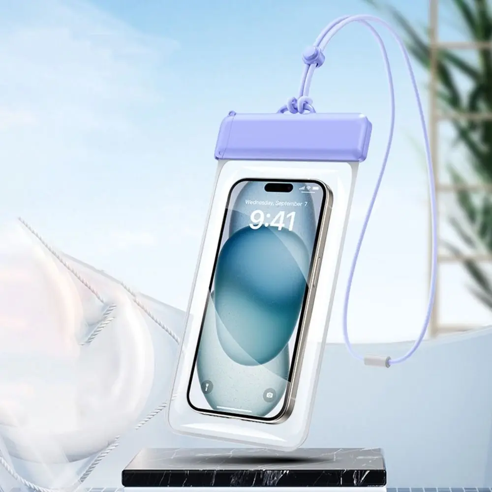 Fashion Floating Waterproof Phone Bag Touch Screen Transparent Phone Protector Pouch Lanyard PVC Swimming Storage Bag Rafting