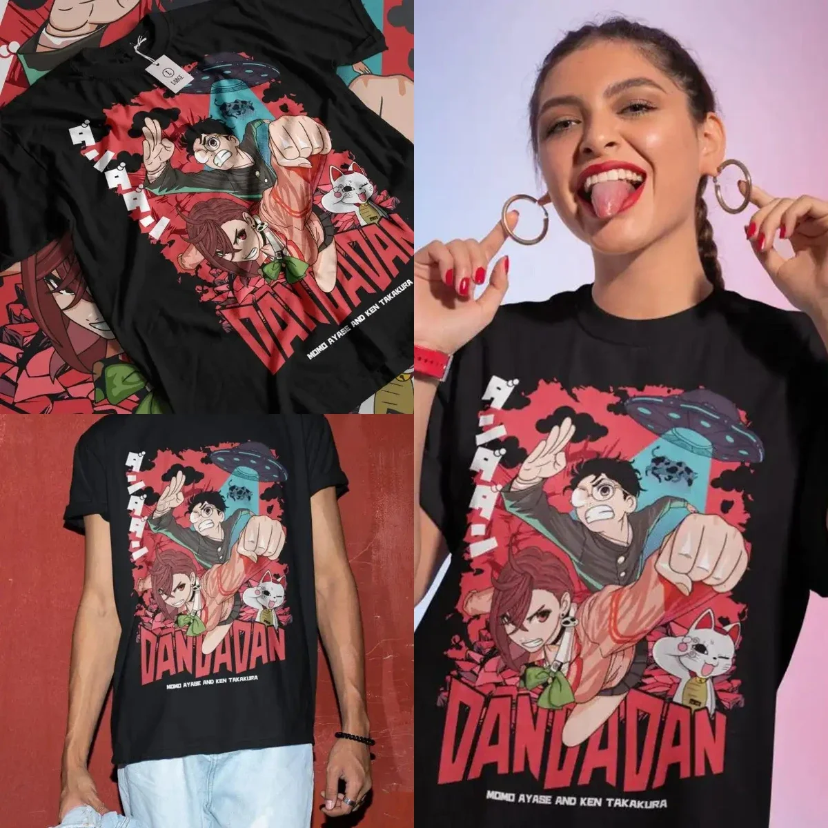 قميص الانمي Dandadan مومو Ayase Okarun هدية قميص جميع حجم الجرافيك تي شيرت المتضخم تي شيرت الملابس النسائية الموضة