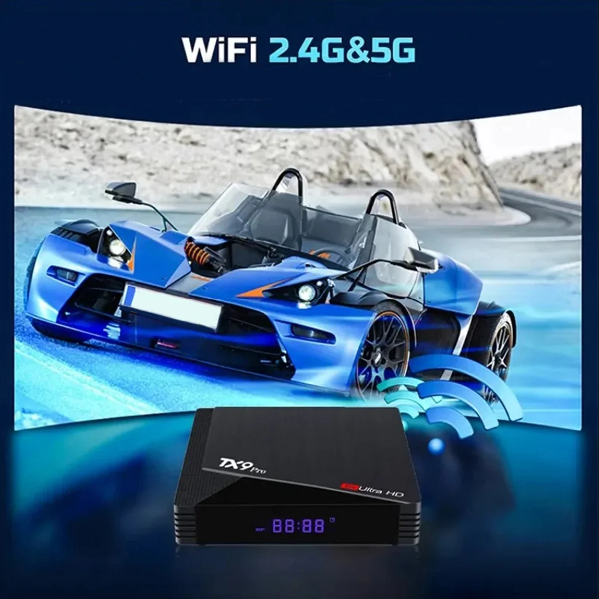 TX9 Pro Android 10.0 Set Top Box 6K HD Dual Brand 2.4G 5.8G WiFi Media Player AIIwinner H313 Smart TV Box US Plug