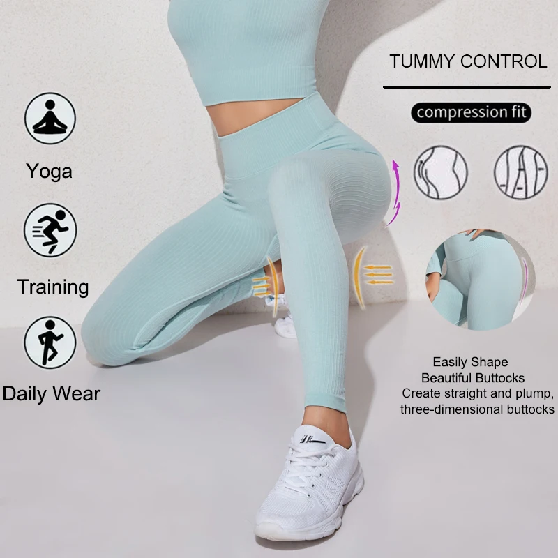 سراويل رياضية نسائية عصرية عالية الخصر للاستخدام الخارجي غير رسمية لرفع المؤخرة سراويل مثيرة بتصميم التخسيس سراويل رياضية للتمرين