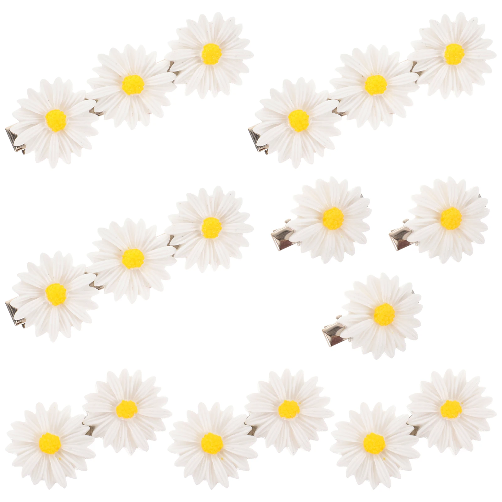 

9 Pcs Daisy Flower Hairpins Plastic Clips for Women Girls Bright Colors Suitable All Hair Styles Perfect Decor