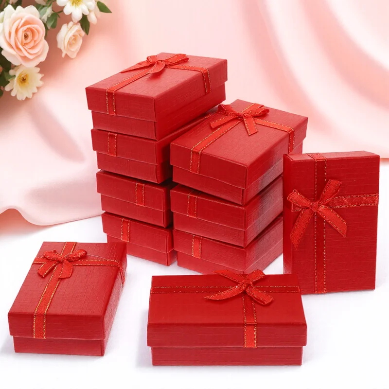 

24 шт., коробка для колец для ювелирных изделий, портативный чехол для хранения серег, ожерелий, цепочка, кулон, органайзер, упаковочные коробки для ожерелья