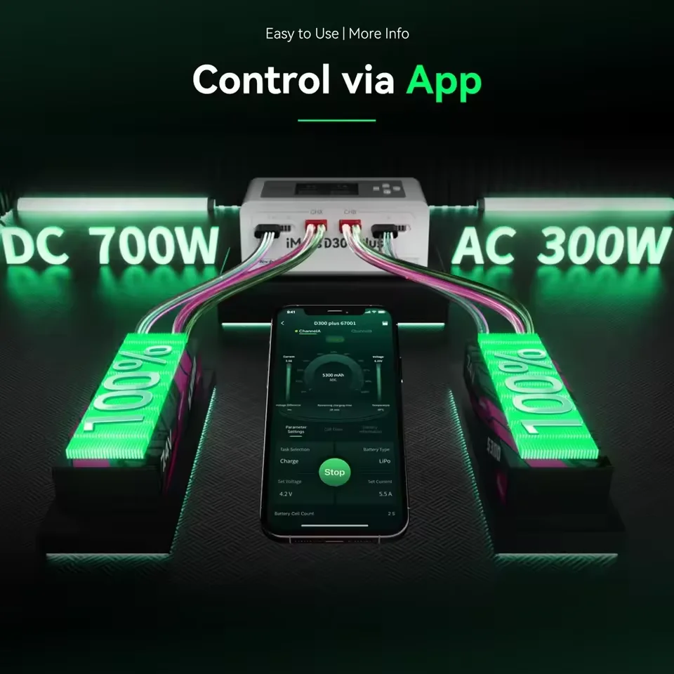 Gens Ace IMARS D300 PLUS Lipo Battery Charger Dual Channel Intelligent Balanced Charger 6S Battery AC300W
