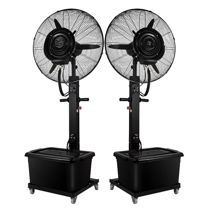 2630 Industrial Water Spray Mist Fan, 110V/220V Floor Oscillating Cooling Humidifier for Outdoor Workshop Commercial