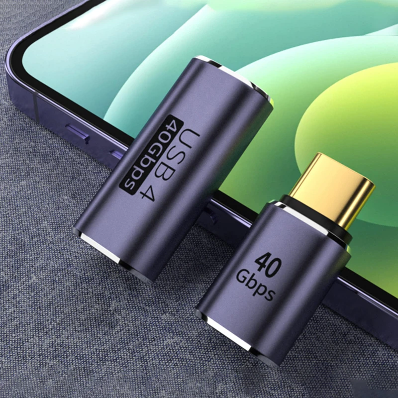 1 قطعة نوع C ذكر إلى نوع C أنثى 40Gbps محول البيانات السريع محول شحن محولات موصل