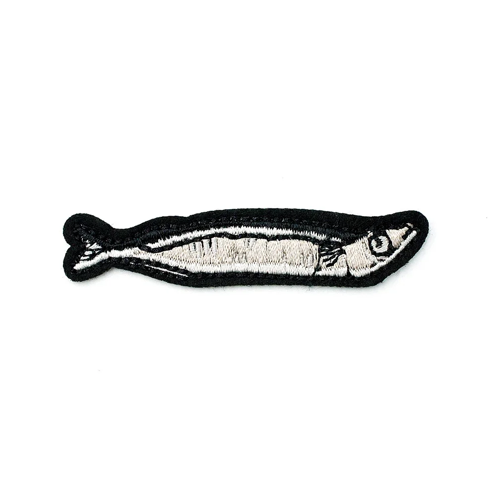 Fish Size:1.4x6.6cm Patch for Clothing Iron on Embroidered Sewing Applique Cute Fabric Badge DIY Apparel Accessories