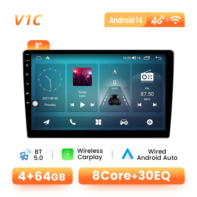 Android 14 autoradio 7/9/10 inch draadloze CarPlay Android Auto GPS 4G 128GB voor VW Fiat Renault Nissan Hyundai universeel multimedia