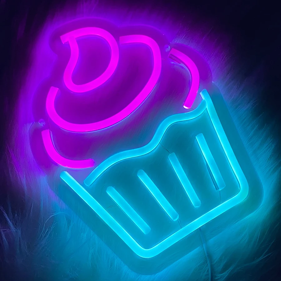 Ice Cream Neon Sign -  LED Light for Ice Cream Shop Wall Decor, USB Powered, Ideal for Business Dessert Store, Bar, Party