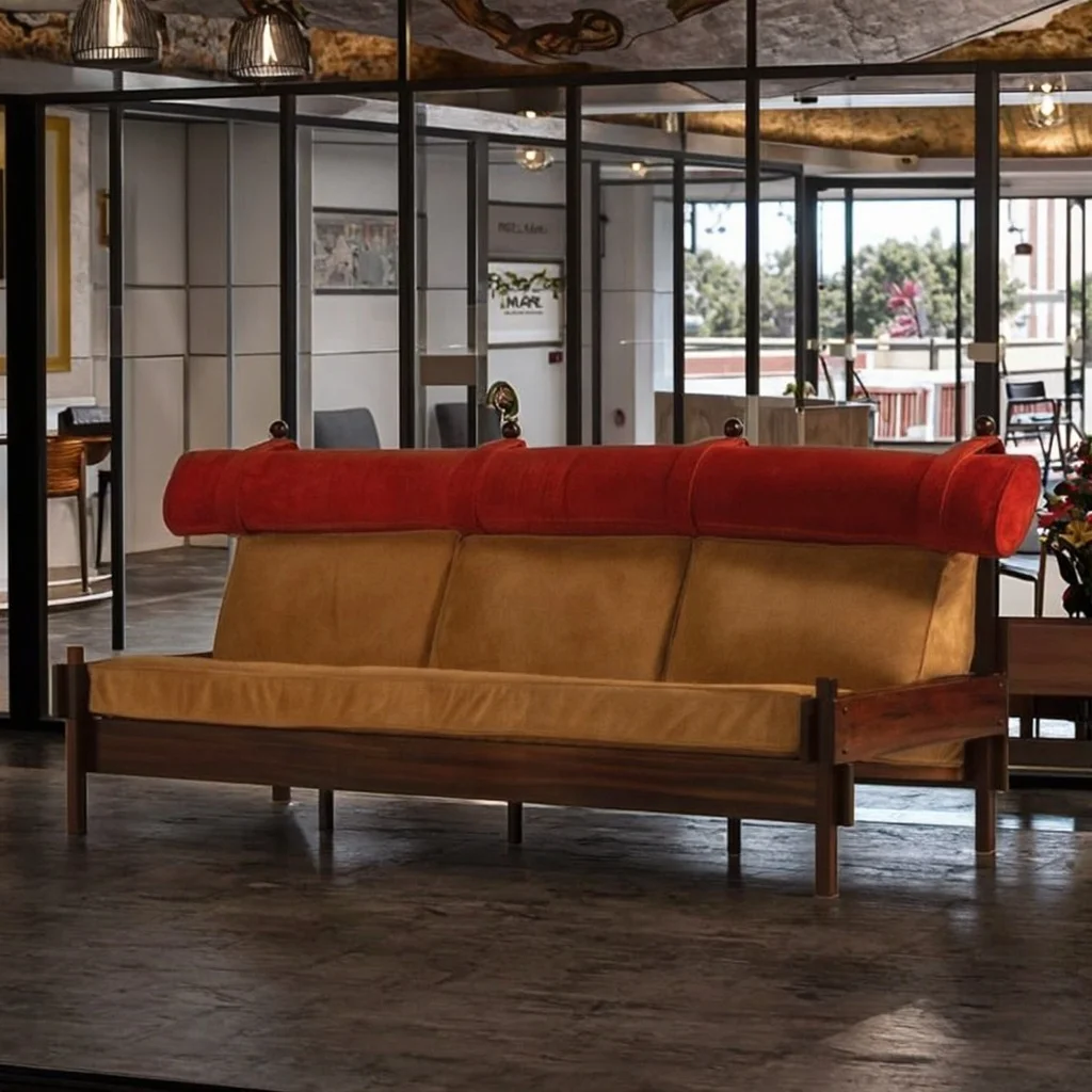 

✗x Modern Style Dining Set Sectional Sofa with Wood Frame Soft Sponge Armrest Artificial Leather Material for Hotels^