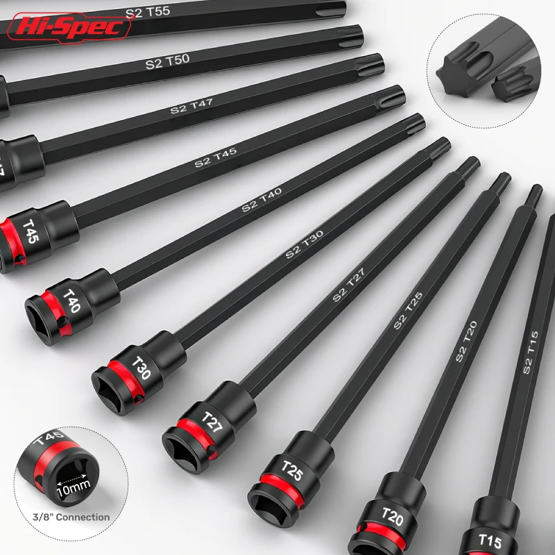 ハイスペック24ピース T10-T60 インパクトソケットセット レンチソケット トルクスビットセット S2ビット & CR-Vソケット ハンドツール ロングソケット カラフルリング