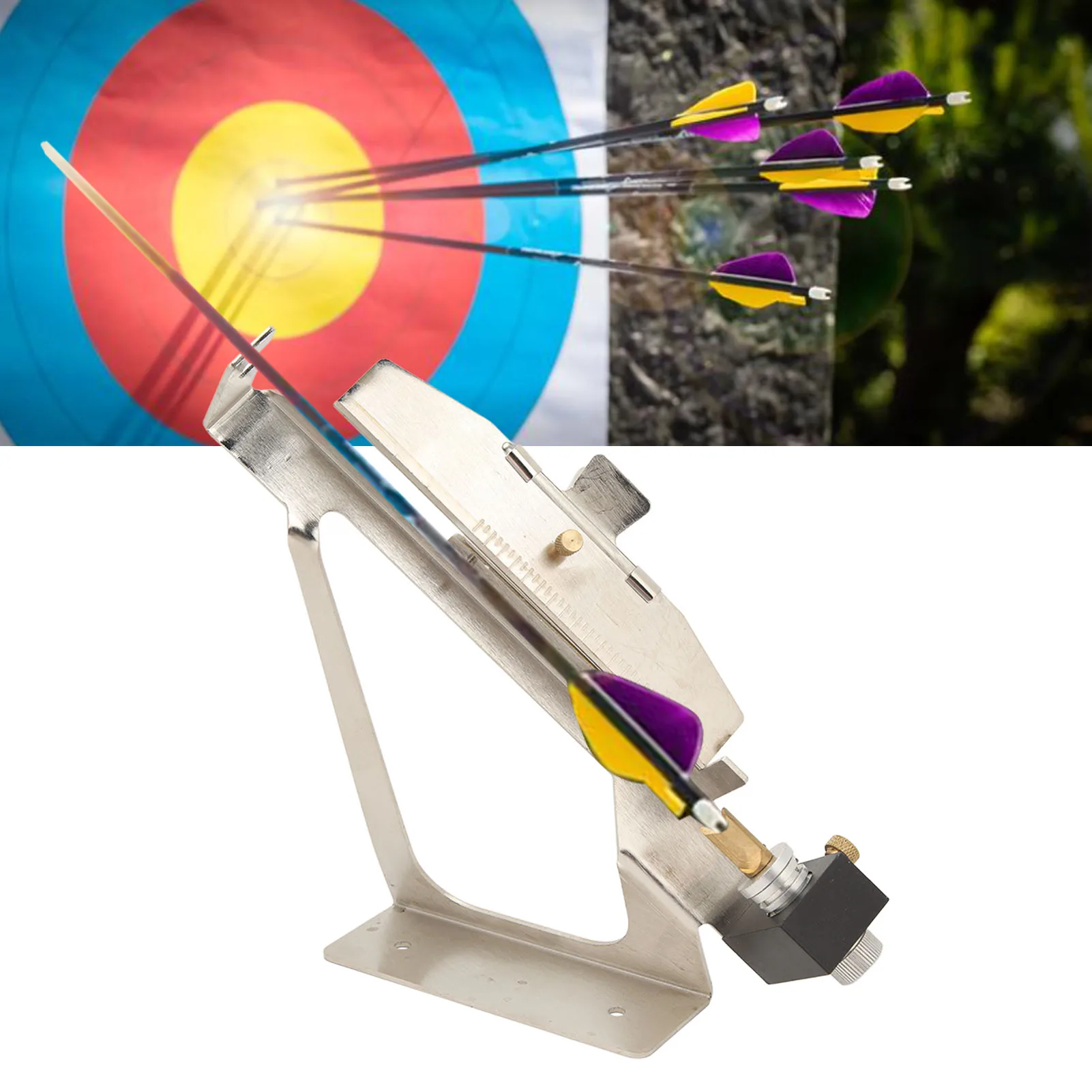 Archery Fletching Tool Stable Base Adjustable Anti Slip Easy  Fletching Stick Tool Clear Scale for DIY Arrows Shafts