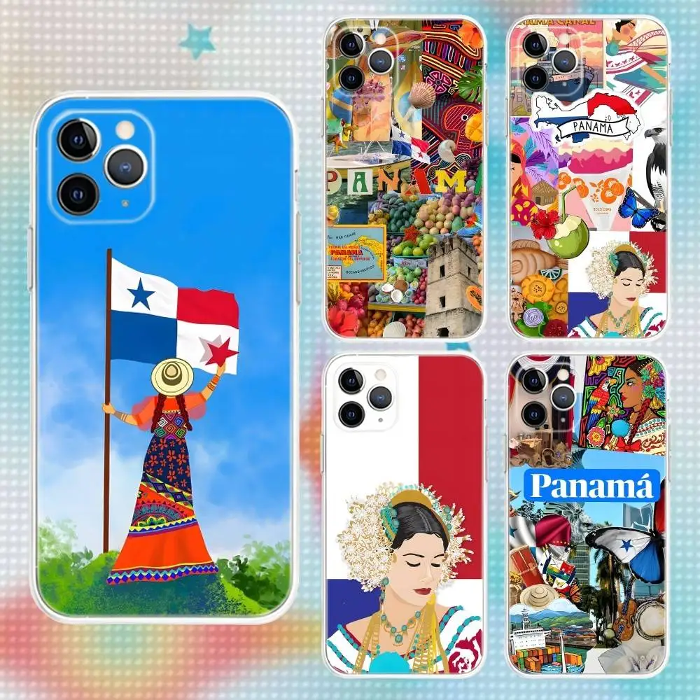 حافظة هاتف بنما الاستوائية لهاتف آيفون 17,16,15,14,13,12,11 Pro,Max,Plus,Air,X,XS,XR,SE,Mini شفافة ناعمة