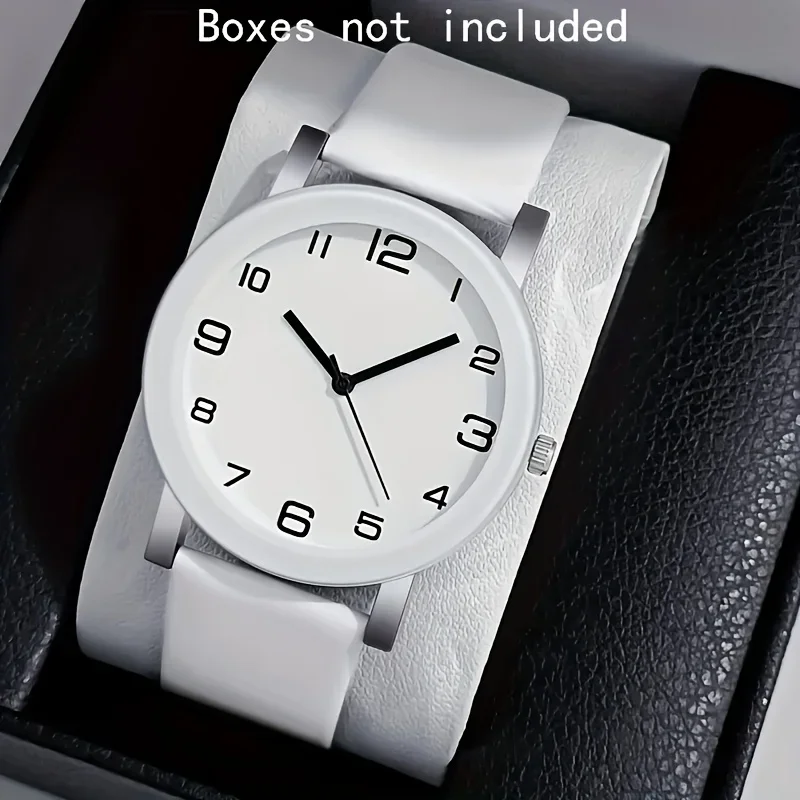 1/2PCS Simple Men Quartz Watch Casual Leather Band Women Wristwatch Couple Watches（Without Box）
