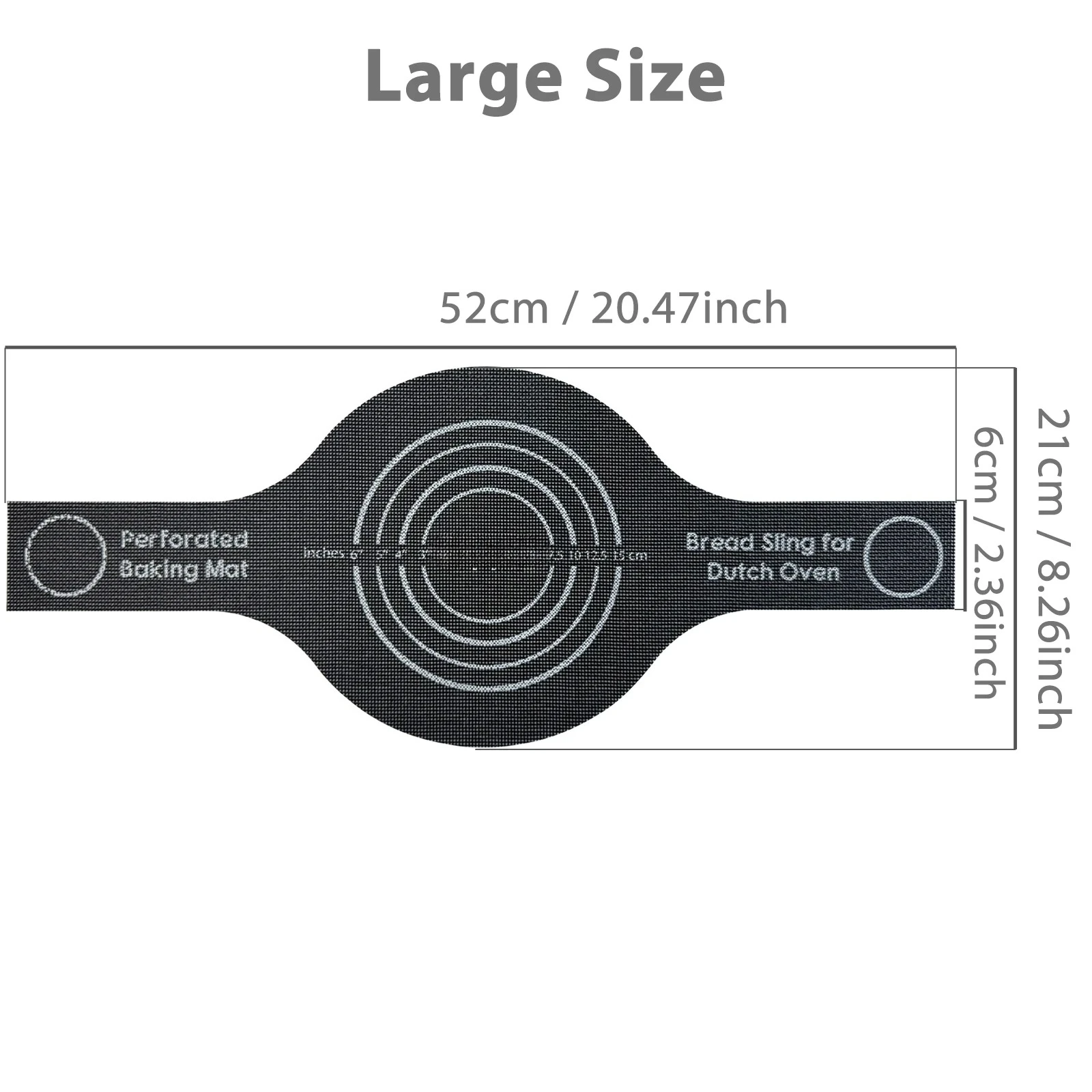 Perforated Silicone Bread Sling for Dutch Oven, with Long Handle, Nonstick & Reusable, Bread Baking Mat for Sourdough Transfer