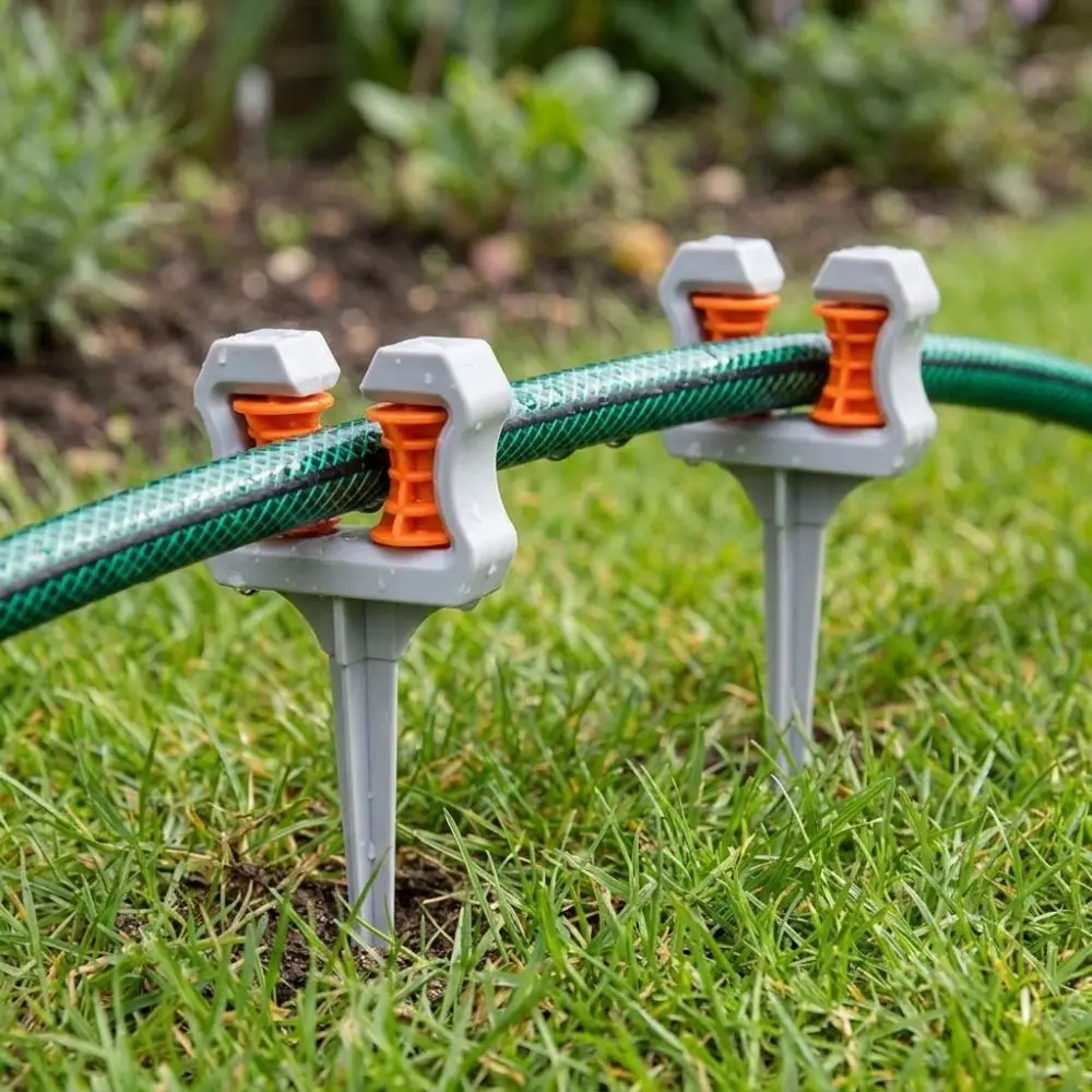 2Pcs Anti-Kink Garden Hose Guide Stake Ground Spike Wear Resistant Water Pipe Guide Heavy Duty Roller Wheel Lawn Hose Holder