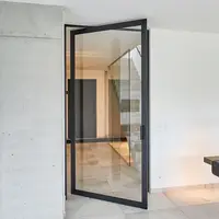 Fashion Design Household Rainproof Entrance Door Sun Protection Manual Glass Pivot Doors Noise Reduction Revolving Doors 6