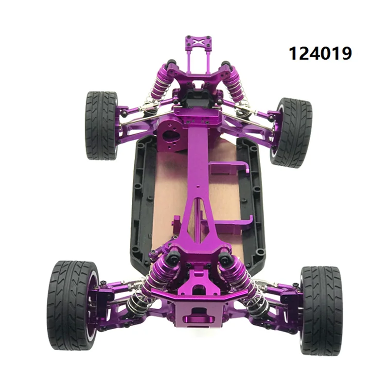Amortisseur en métal 12 pièces pour Wltoys 124019 124018 144001   Accessoires de mise à niveau de pièces de rechange de voiture RC, violet-[A68T]