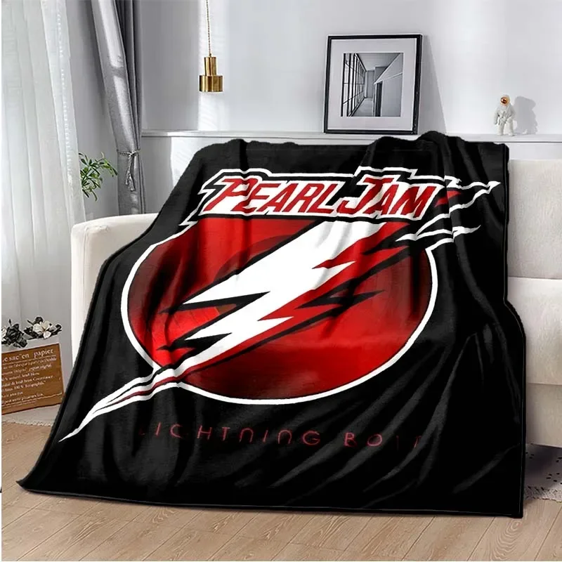 Pearl Jam Logo Flannel Blankets Bed Cartoon Throw Soft Cartoon Printed Bedspread Sofa Picnic Blanket