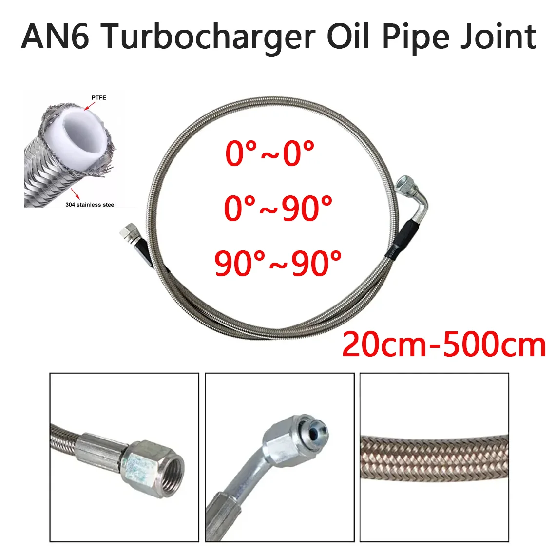 

6AN20~500cm Transmission Fluid Oil Cooler Hose Line kit Stainless Steel Braided PTFE Hose Chevy Ford Mopar GM GMC Buick Cadillac